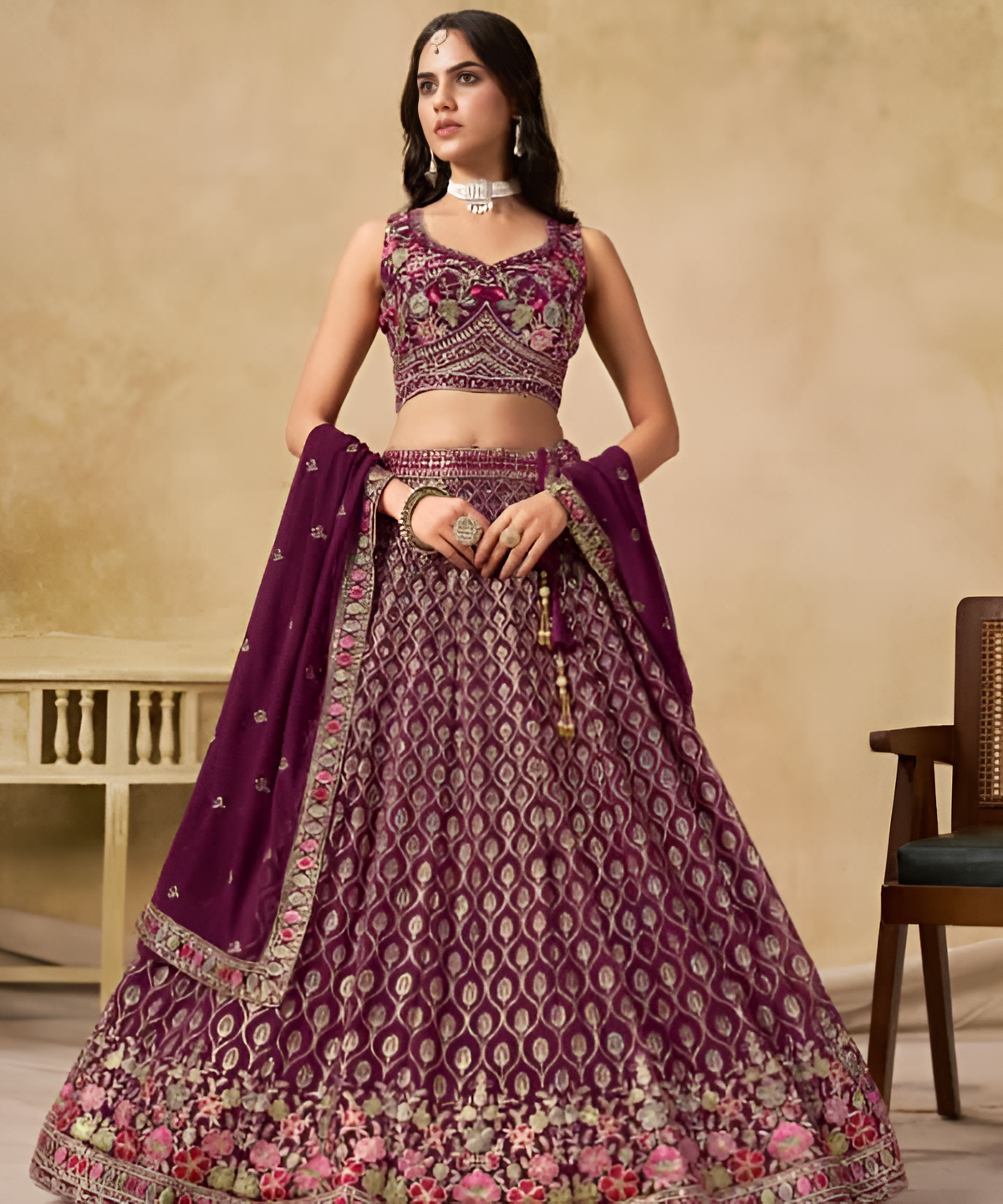 Royal Heritage Embroidered Lehenga Set
