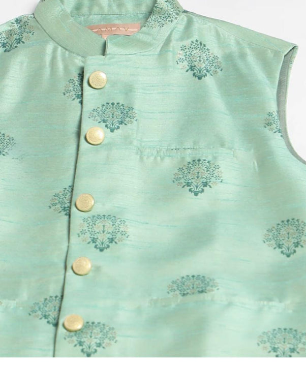 Silk woven Nehru jacket