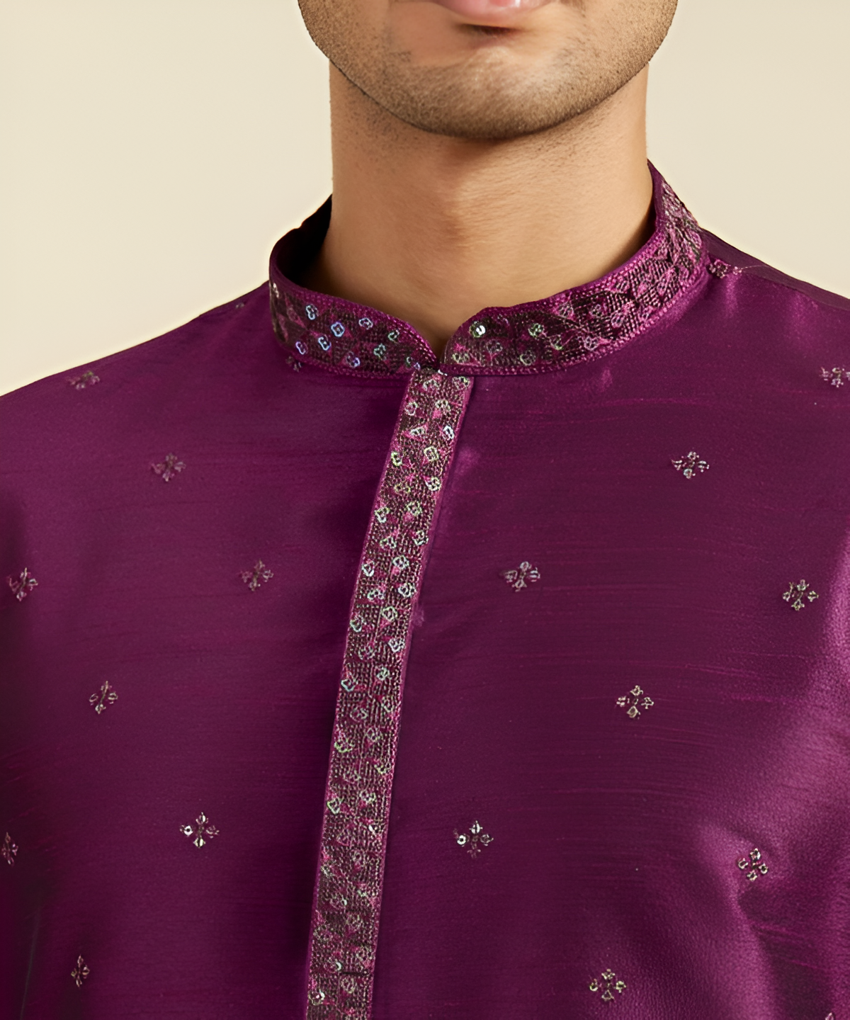 Silk self design kurta pajama