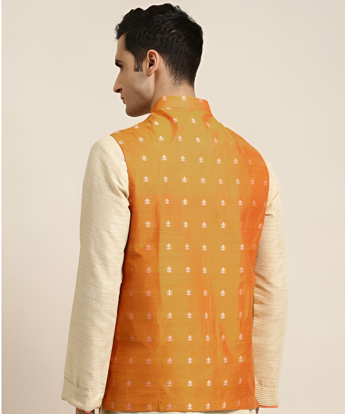 Silk woven Nehru jacket