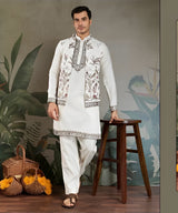 Embroidered Kurta Set with Designer Jackett