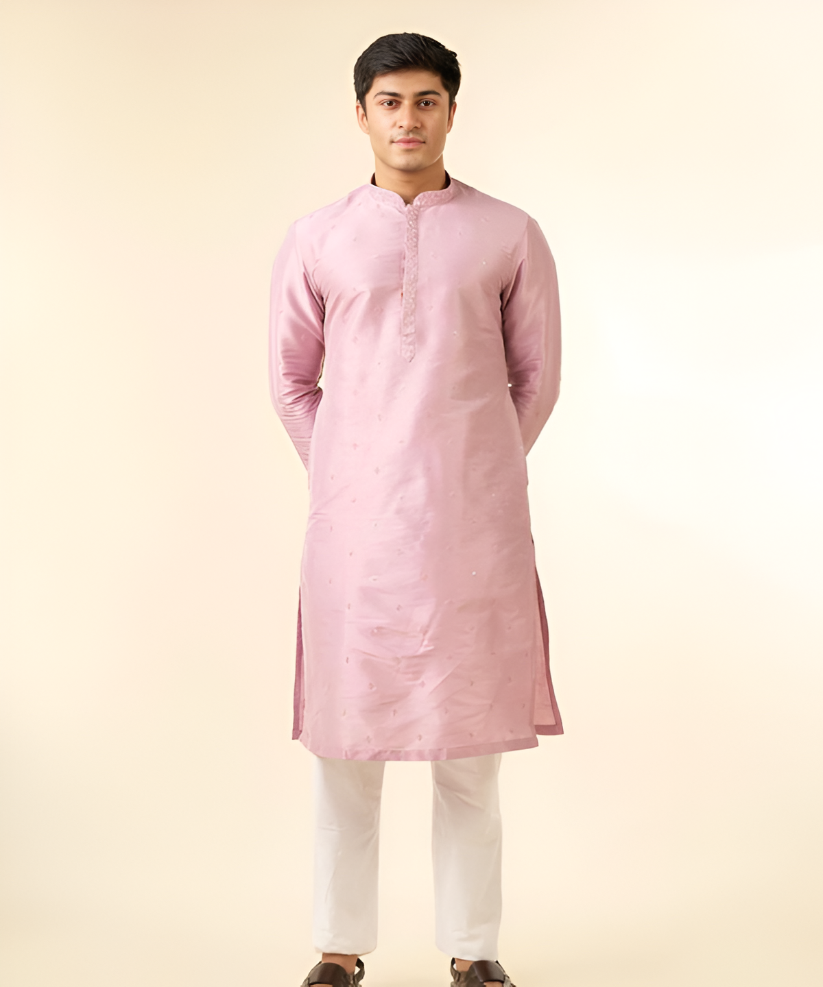 Silk self design kurta pajama