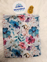Premium Watercolor Floral Printed Fabric Soft, Elegant & Sparkling