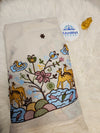 Premium Embroidered Cotton Fabric| Nature-Inspired Border Design | Soft Cotton Fabric for Ethnic & DIY Sewing