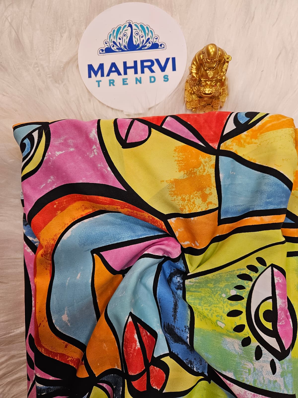 Premium Abstract Geometric Printed Fabric