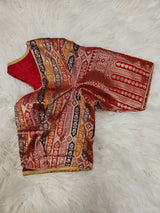 Multicolor Brocade Designer Blouse with Maroon Banarasi Saree – Traditional Silk Saree Set