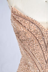 Rose Gold Pearl and Sequin Embellished Designer Blouse