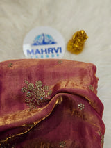 Embroidered Organza Fabric | Floral Sequin Embroidery | Lightweight & Elegant