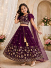 Purple Embroidered Lehenga Set