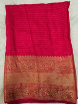 Royal Purple Designer Blouse with Pink Banarasi Saree – Traditional Silk Saree Set