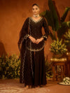 Black Embroidered Sharara Set