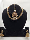 Black Kundan Necklace Set with Earrings & Maang Tikka