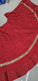 Traditional Printed Ethnic Skirt with Embellished Gold Border