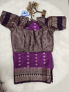 Purple Banarasi Designer Blouse with Matching Purple Saree – Traditional Woven Saree Set
