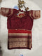 Maroon Designer Blouse with Matching Banarasi Saree – Traditional Woven Saree Set