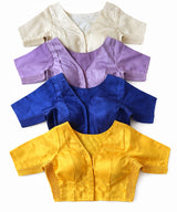 Classic Silk Saree Blouse – Multiple Colors