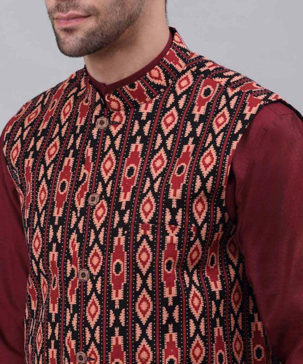Cotton printed Nehru jacket