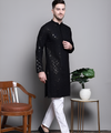 Cotton sequins embroidered kurta pajama