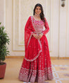 Crimson Embroidered Lehenga Set