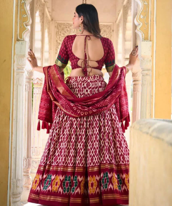 Royal Violet Ikat Lehenga Set