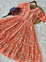 Ruffle Collar Floral Dress
