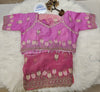 Pink Embroidered Designer Blouse with Floral Organza Saree – Elegant Party Wear Saree Set