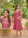 Women's Embroidered Anarkali Dress – Elegant Flared Ethnic Wear