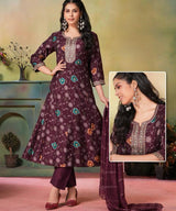 Elegant Floral Embroidered Kurti Set