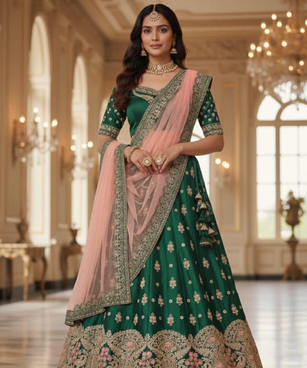 Embroidered Bridal Lehenga Set – Regal Festive Elegance