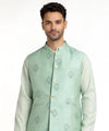 Silk woven Nehru jacket