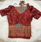 Maroon Puff Sleeve Designer Blouse with Traditional Printed Saree – Classic Ethnic Saree Set