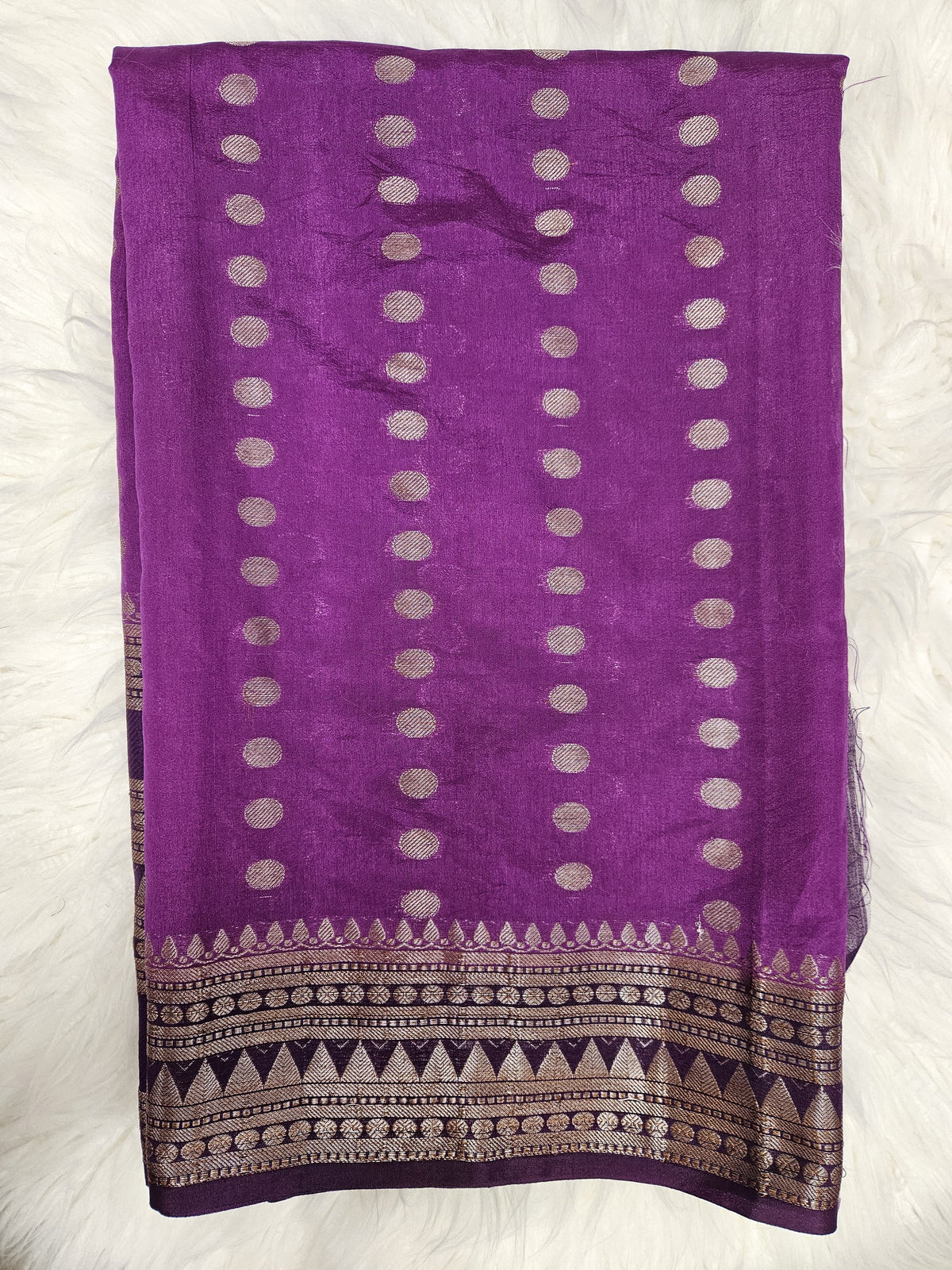 Purple Banarasi Designer Blouse with Matching Purple Saree – Traditional Woven Saree Set