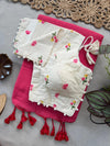 Cotton Saree with Multicolor Floral Embroidered Blouse – Mahrvi Trends