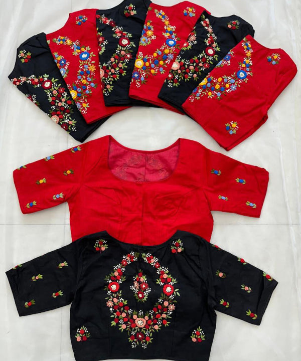 Floral Embroidered Designer Saree Blouse