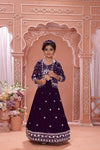 egant Girls Embroidered Lehenga Set with Jacket