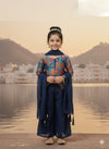 Vibrant Girls Embroidered Sharara Set with Dupatta (Multicolor)