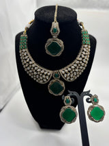 Emerald Royale Polki Necklace Set