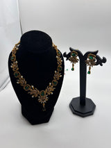 Emerald Crystal Statement Necklace Set