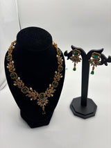 Emerald Crystal Statement Necklace Set