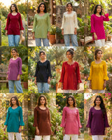 Cotton Embroidered Short Kurti