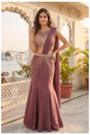 Mauve Embellished Mermaid Lehenga Set with Designer Blouse & Dupatta