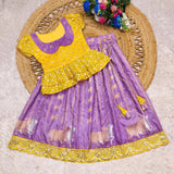 Banaras Lehenga Choli Set with Peplum Top