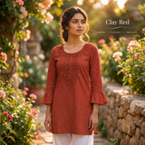 Cotton Embroidered Short Kurti