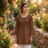 Cotton Embroidered Short Kurti