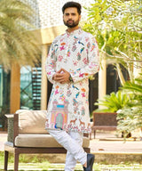 Ivory Garden Print Kurta
