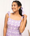 Lavender Printed Midi Dress