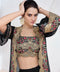 Midnight Noir Embroidered palazzo Set with Statement Jacket