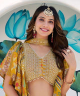 Mustard Radiance Printed Lehenga Set