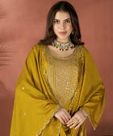 Mustard Embroidered Festive Suit Set – Timeless Elegance