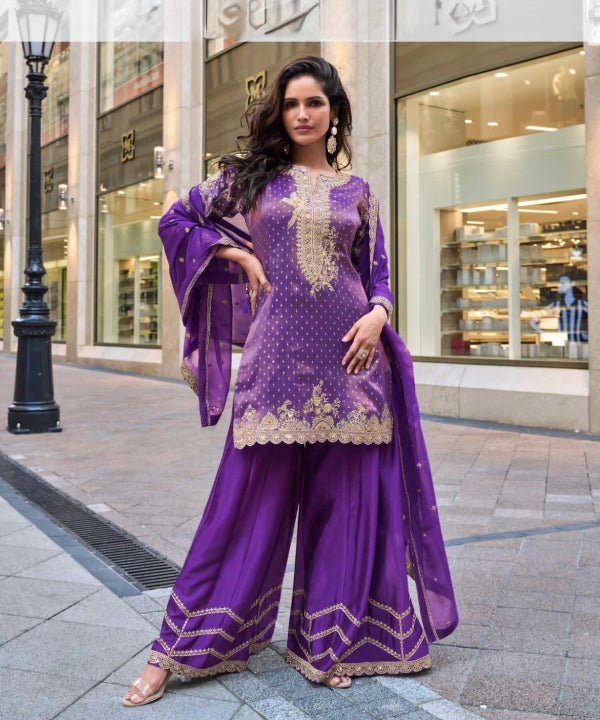 Embroidered Palazzo Set